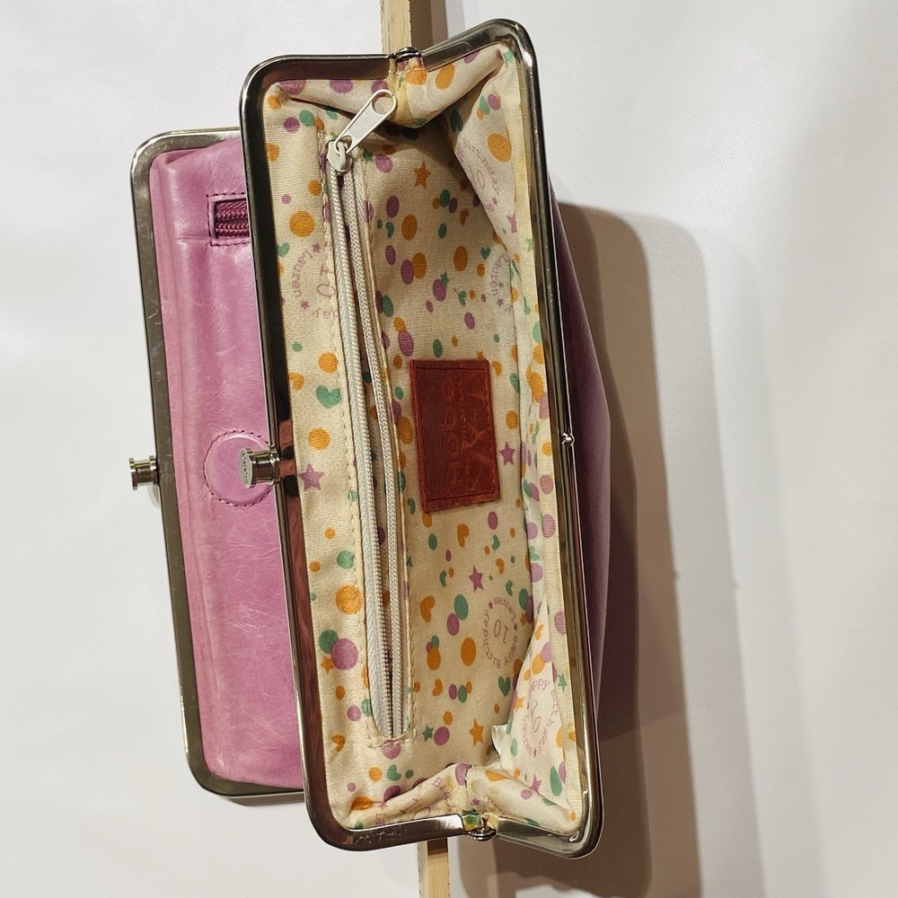 Hobo Pink Lauren Kisslock Wallet w/ Zip Coin Pocket, Card Slots & ID Window